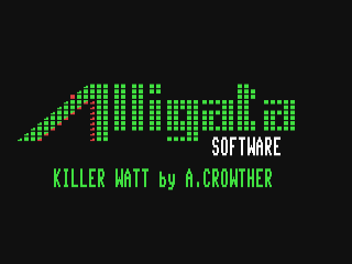 Killer Watt title screen for Commodore 64